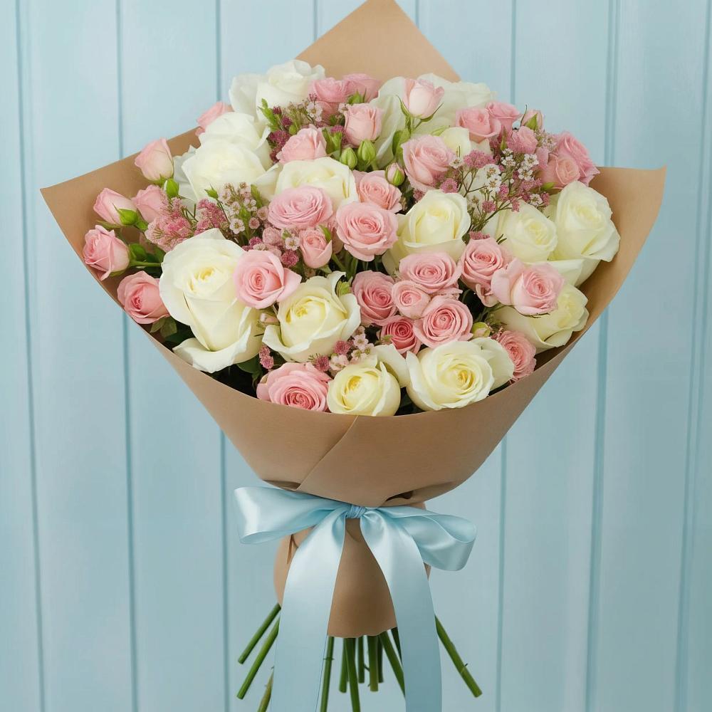 Букет романтичный подарок в Адамий Букет цветов из: Розы в Адамий