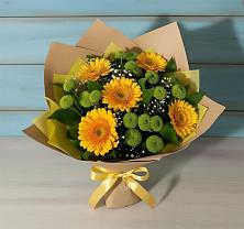 Букет цветов из:  Герберы и Хризантемы в Адамий