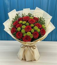 Букет цветов из:  Розы и Хризантемы в Адамий