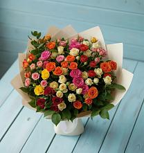 Букет Микс из разноцветных кустовых роз #REPLACE_PRED# Адамий